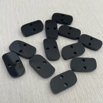 Laser Cut Acrylic Black Gloss Irregular Rectangle 20mm x 10mm 2 Tag Hole Pair