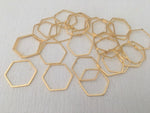 Brass Linking Ring Hexagon 18mm Gold