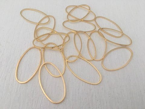 Brass Linking Ring Oval 28mm Gold