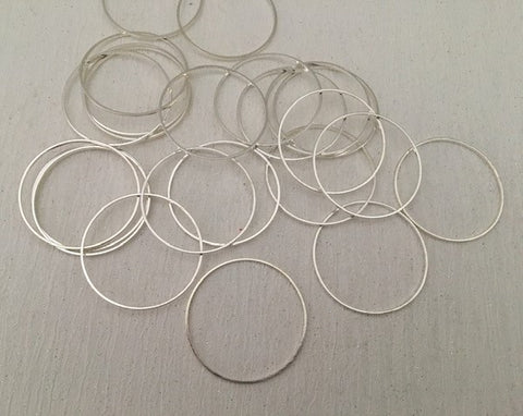 Brass Linking Ring Circle 20mm Bright SIlver