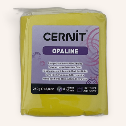 Cernit Polymer Clay Opaline Range 250g Block PRIMARY YELLOW