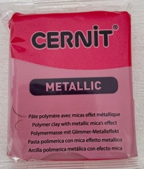 Cernit Polymer Clay Metallic Range 56g Block Red (400)