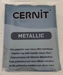 Cernit Polymer Clay Metallic Range 56g Block Steel (167)
