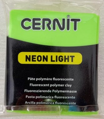 Cernit Polymer Clay Neon Light Range 56g Block Green (600)