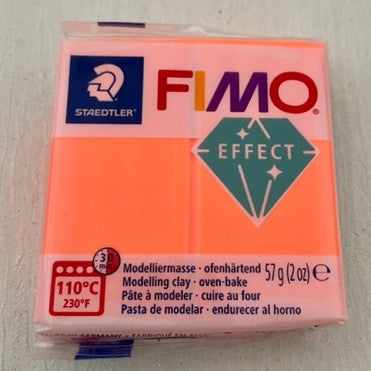 FIMO Effect Polymer Clay 57G Block NEON Orange (401)