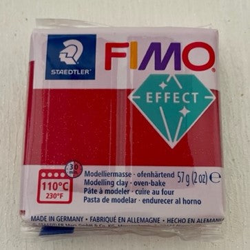 FIMO Effect Polymer Clay 57G Block Glitter Red (202)