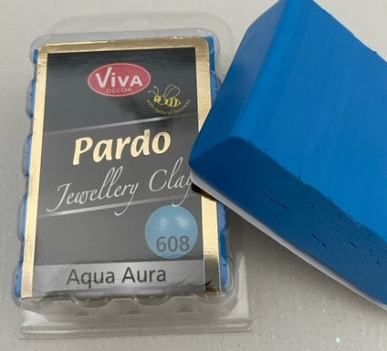 Pardo Polymer Clay Jewellery Range 56g Block Aqua Aura (608)