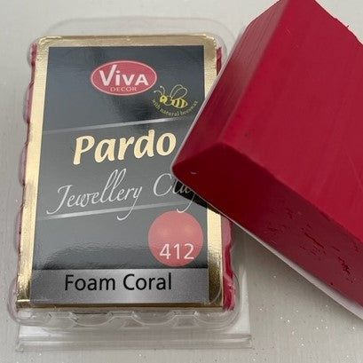 Pardo Polymer Clay Jewellery Range 56g Block Coral Foam (412)