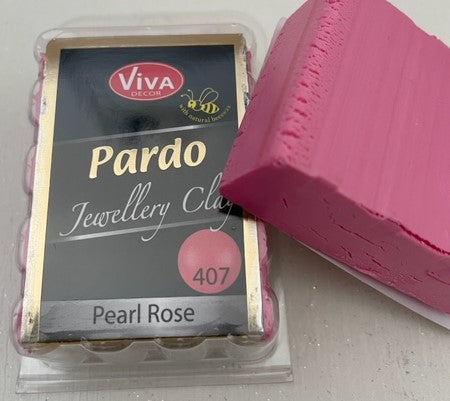 Pardo Polymer Clay Jewellery Range 56g Block Pearl Rose (407)