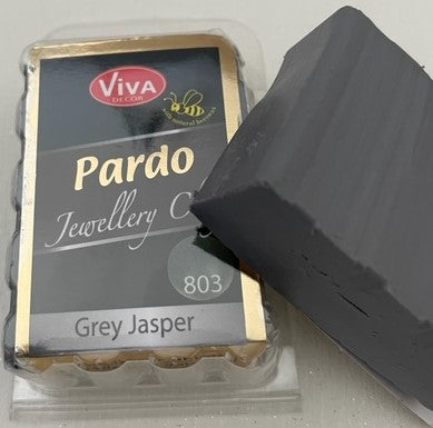 Pardo Polymer Clay Metallic Jewellery Range 56g Block Grey Jasper (803)