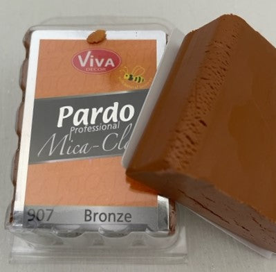 Pardo Polymer Clay Professional Mica Range 56g Block Bronze (907)