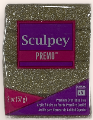 Sculpey Premo Polymer Clay 57G Block Yellow Gold Glitter