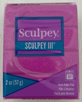 Sculpey III Polymer Clay 57G Block Violet Glitter
