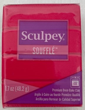Sculpey Souffle Polymer Clay 48G Block Raspberry