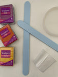 Acrylic Popstick Stirring Stick / Depth Guide Pair Large Candy Floss Blue