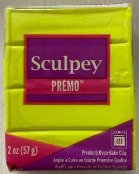 Sculpey Premo Polymer Clay 57G Block Fluorescent Yellow (5600)