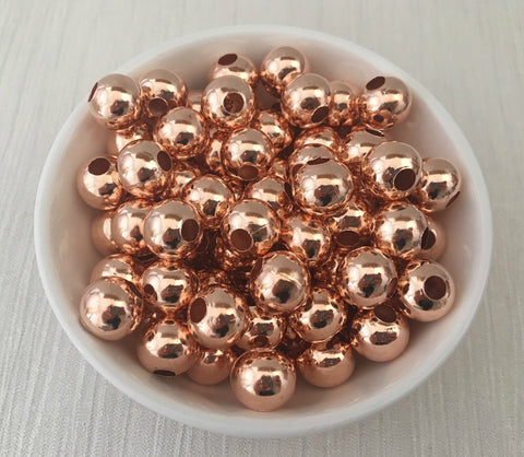 Metal Alloy Bead 12mm Rose Gold Large Hole