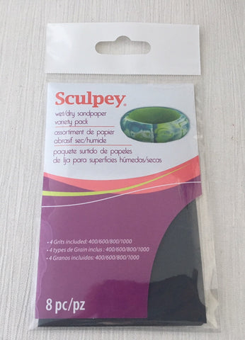 Sculpey Sandpaper Wet/Dry 4 Grit 8PC Pack