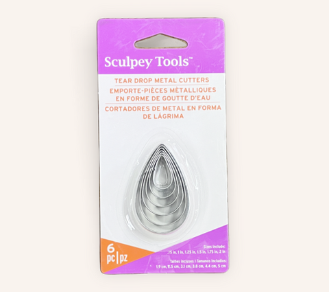 Sculpey Premo Graduated Teardrop Metal Cutters 6pc