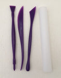 *Polymer Clay 4PC Plastic Texture Tools and Roller