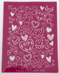 Coral Cockatoo Silk Screen Funky Hearts