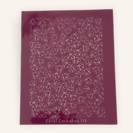 Coral Cockatoo Silk Screen Wildflower Blossom