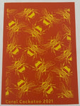 Coral Cockatoo Silk Screen Bees