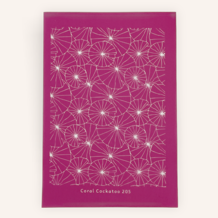 Coral Cockatoo Silk Screen Art Deco Lily Pads
