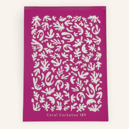 Coral Cockatoo Silk Screen Matisse Pattern