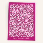 Coral Cockatoo Silk Screen Mini Leopard Spots