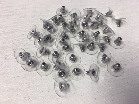 Comfort Plastic Pad 304 Stainless Steel Earring Back 50PC