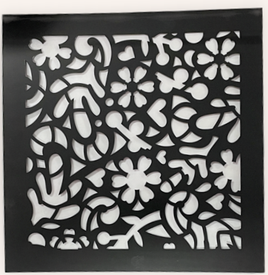 Polymer Clay Texture Embossing Stencil Floral #2 Square